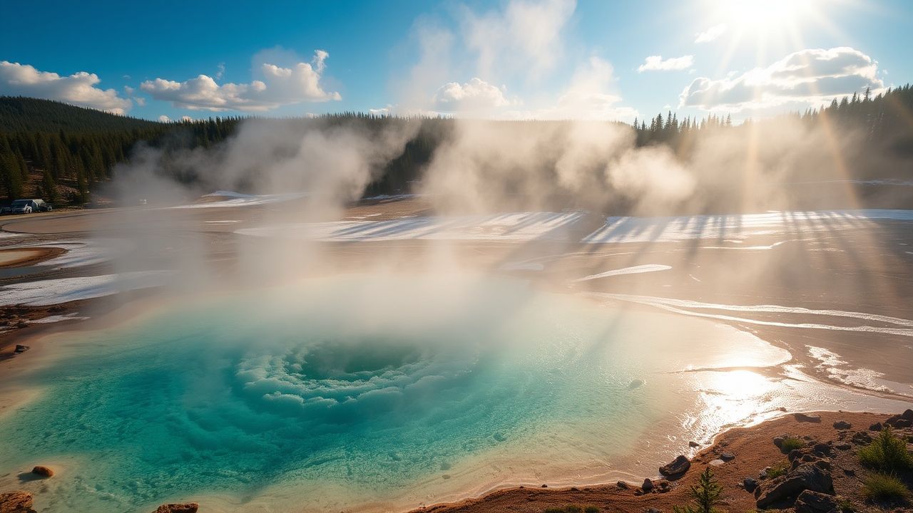 Striking Grand Prismatic Rainbow in Spring