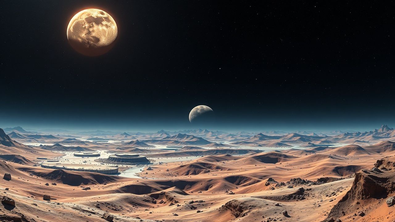 Luminous Lunar Colony Earth