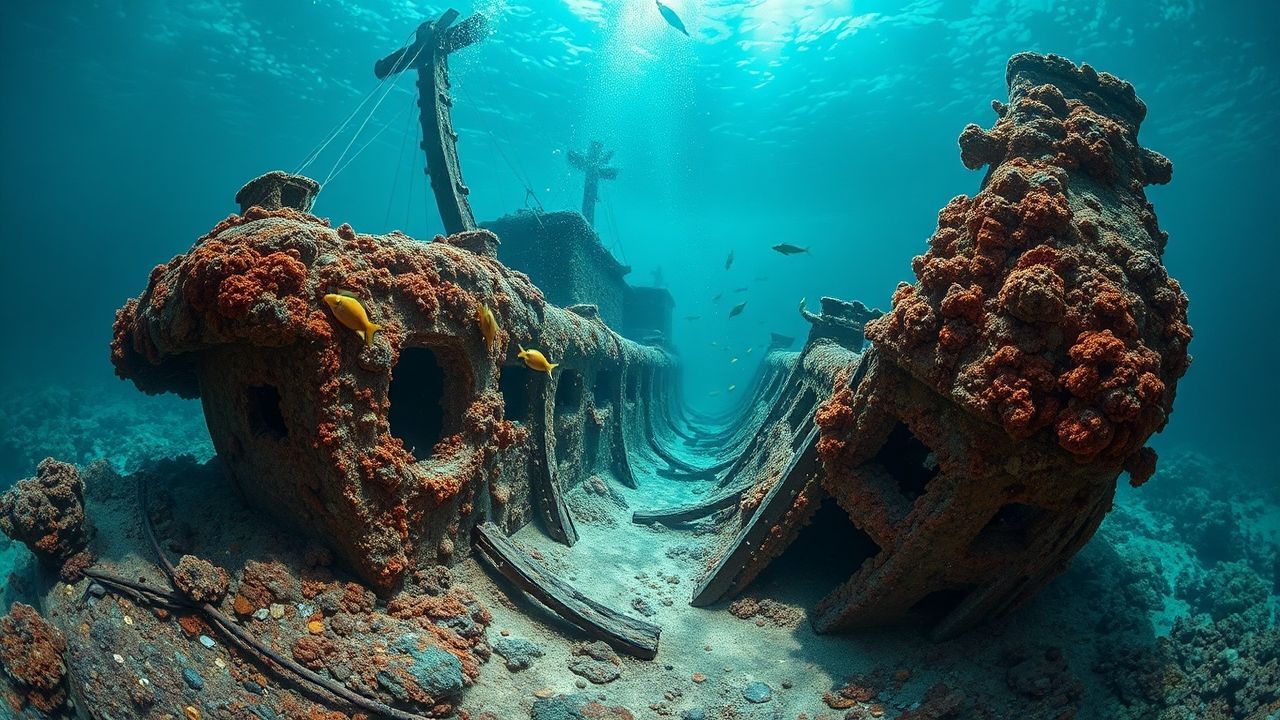 Splendid Shipwreck Coral Encrusted