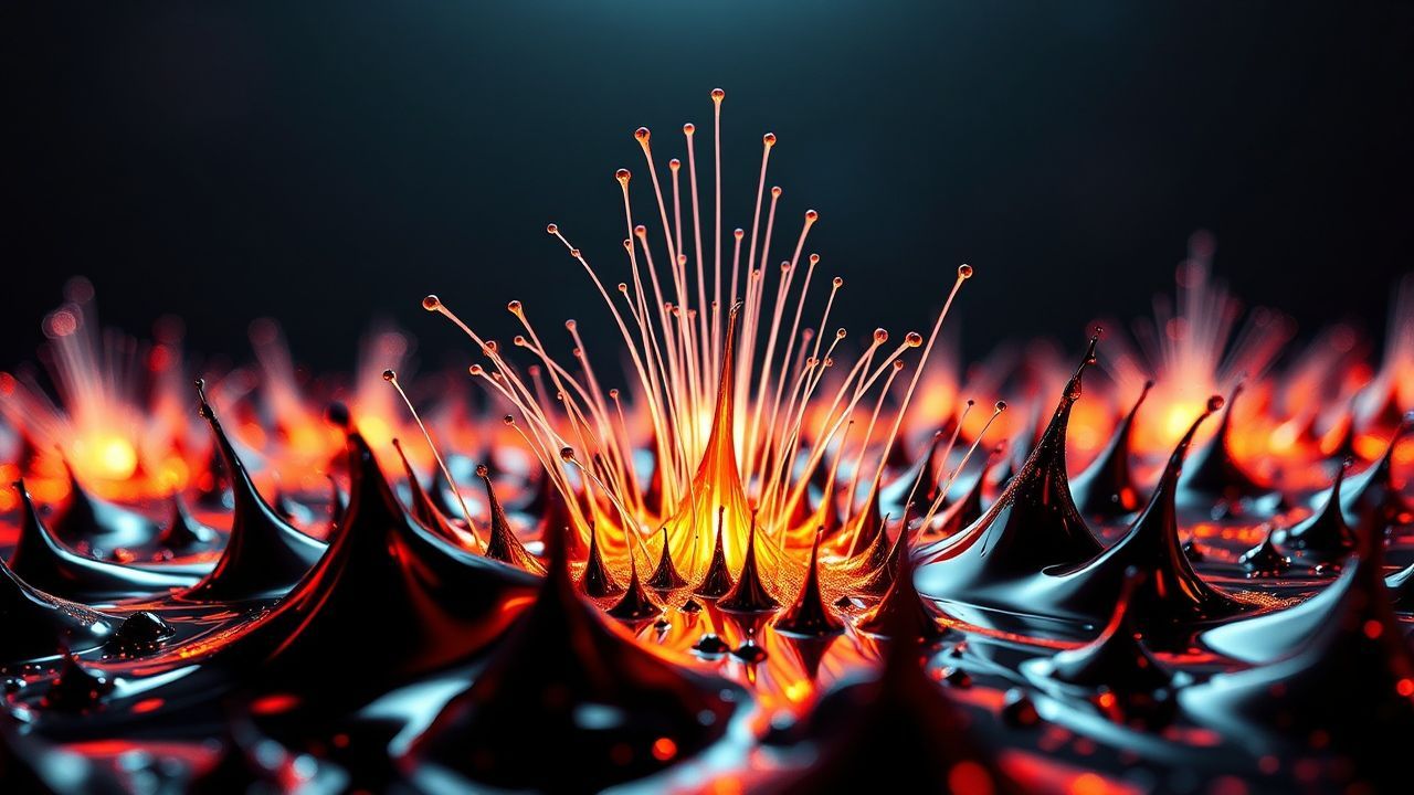 Awe-Inspiring Ferrofluid Spikes Glossy