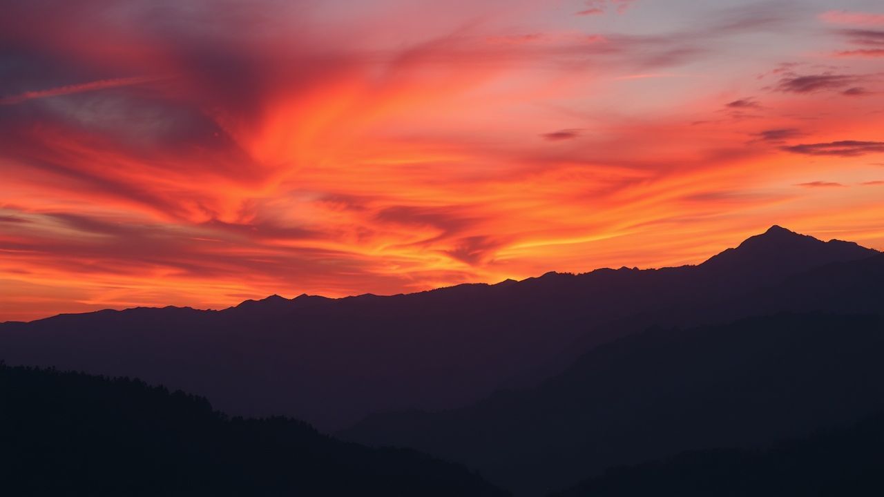 Pristine Fire Sky Orange at Sunset