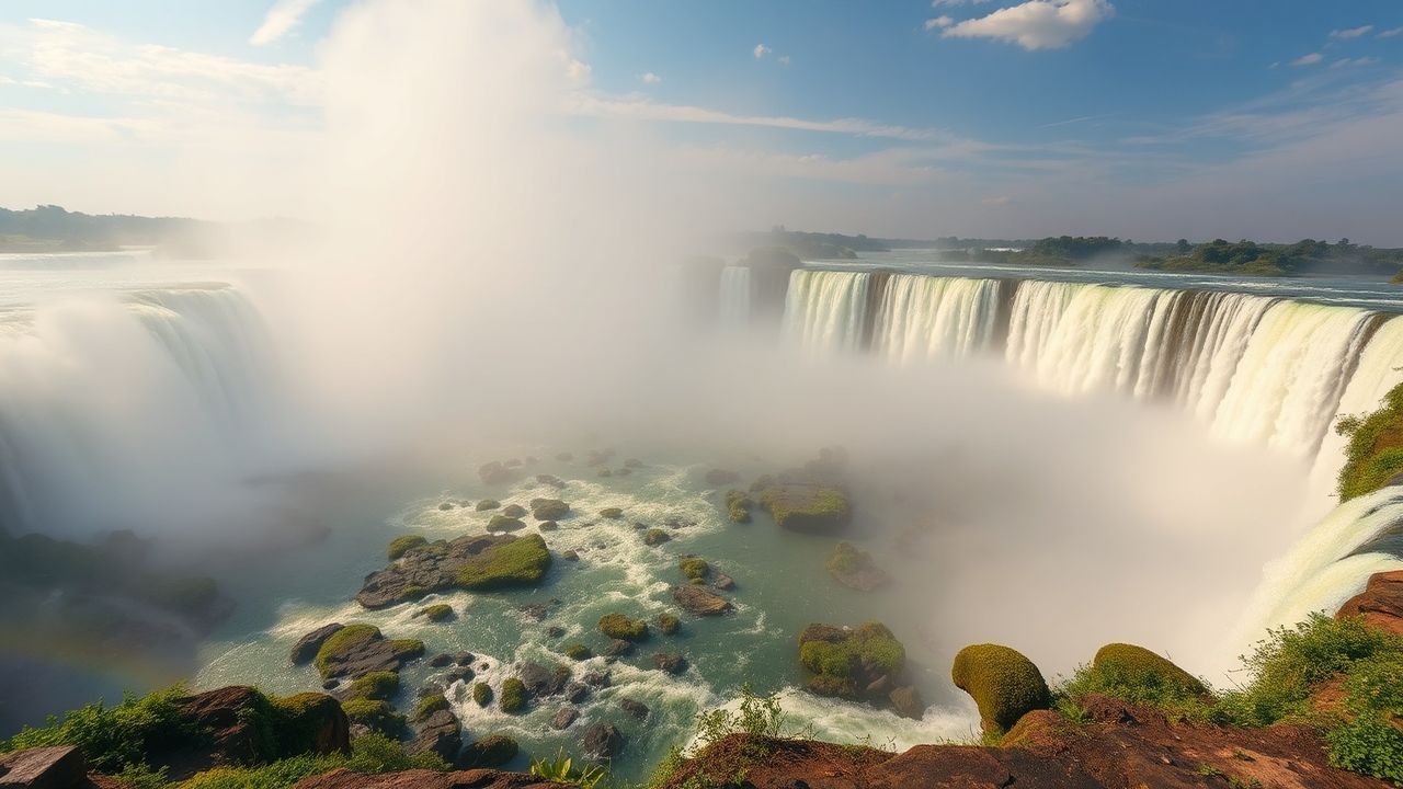Enchanting Iguazu Falls Hundreds Panorama