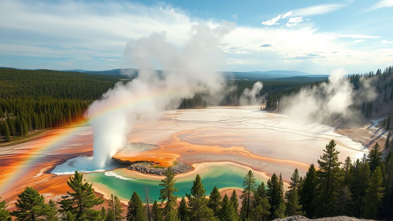 Lustrous Grand Prismatic Rainbow in Spring
