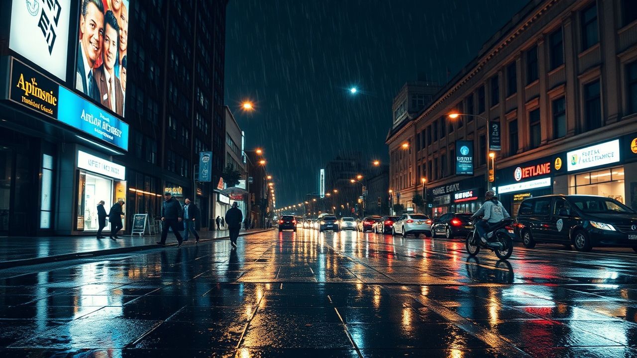 Fierce Street Reflections Lights in the Rain
