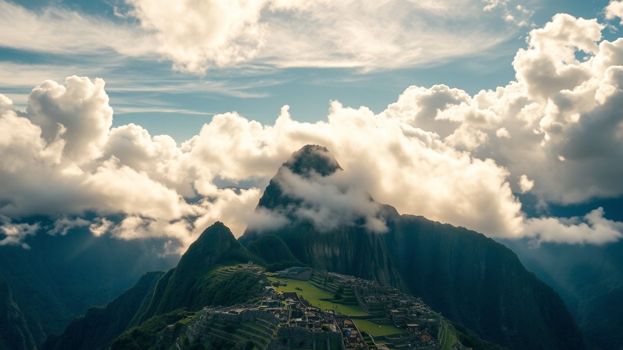 Ornate Machu Picchu Picchu Clouds