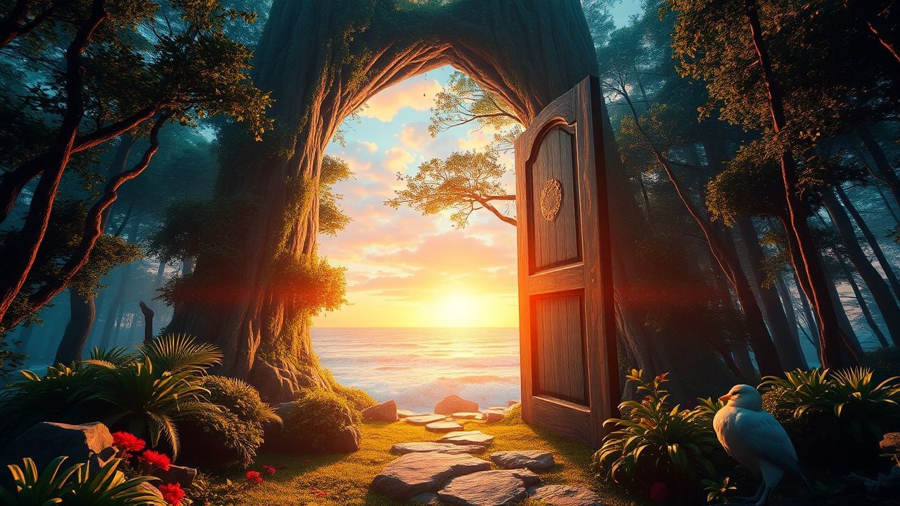 Mystical Door Ocean Opening