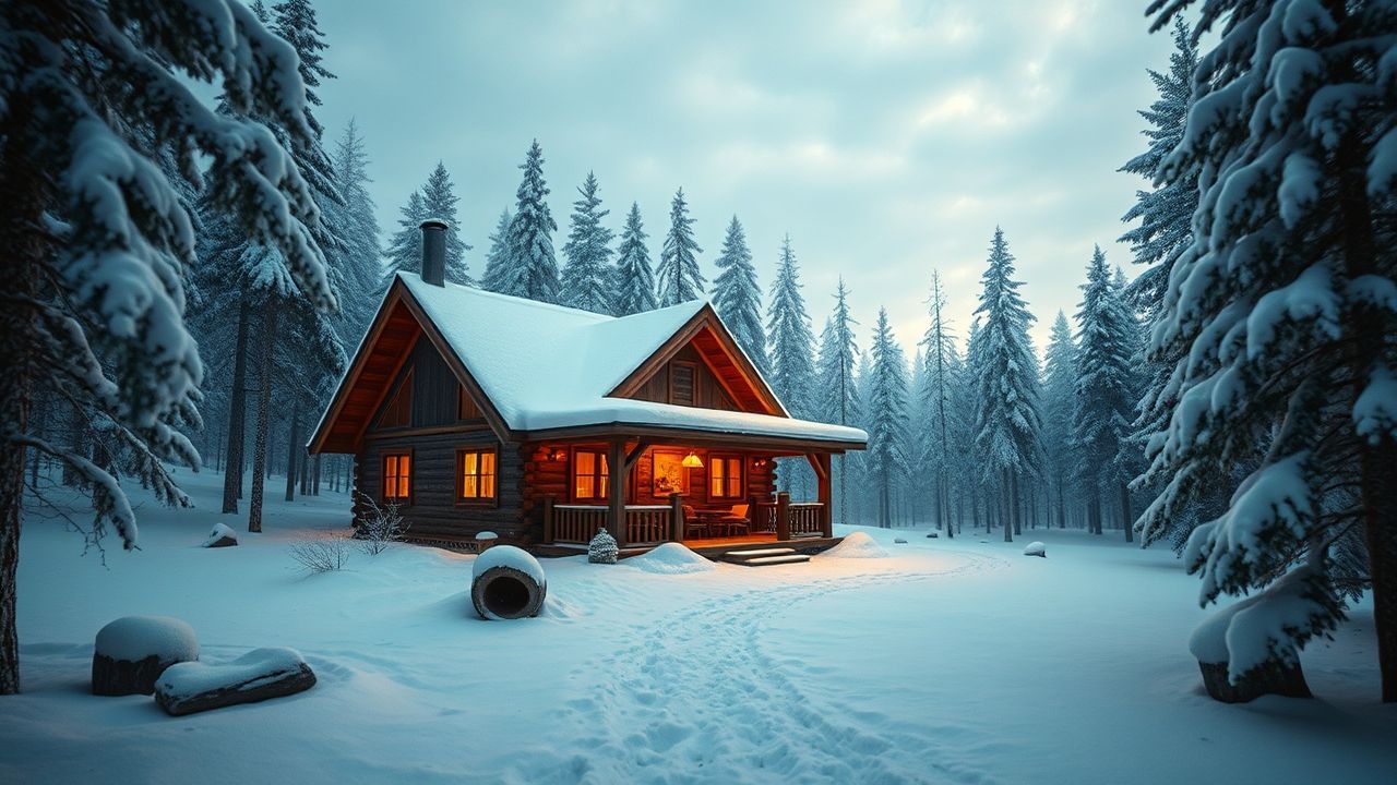 Dazzling Scandinavian Cabin Isolation in Winter