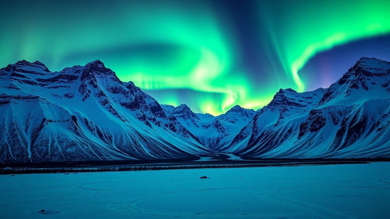 Glorious Arctic Northern Lights in Winter
