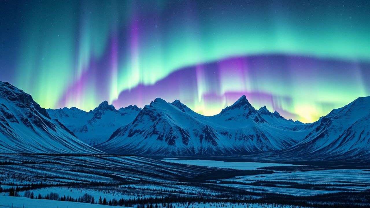 Resplendent Arctic Northern Lights in Winter