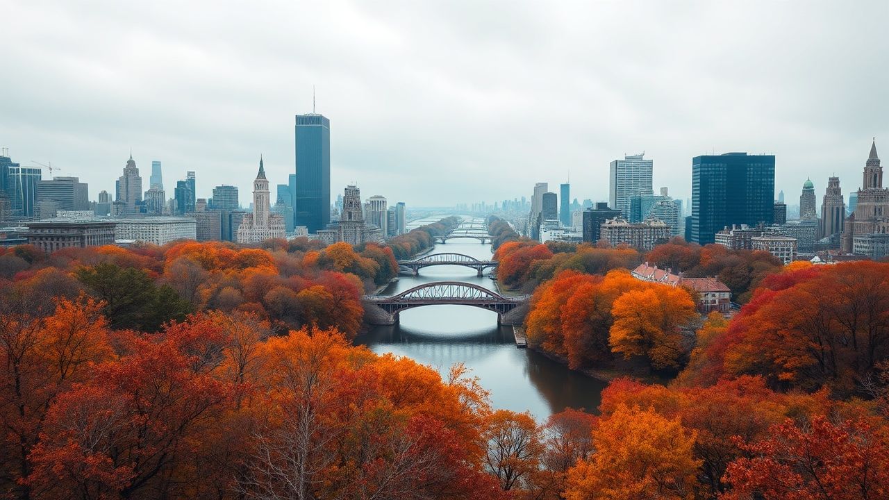 Vivid Central Park Foliage in Autumn