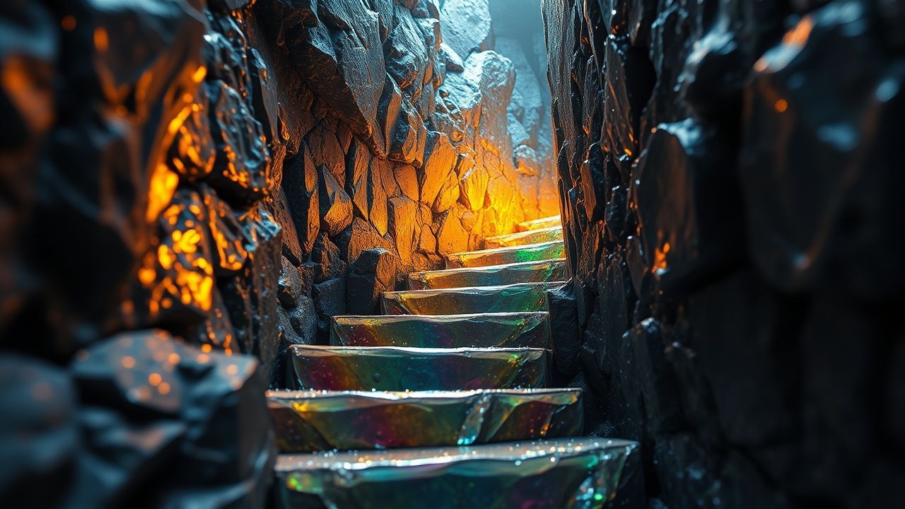 Cosmic Bismuth Staircase Rainbow Crystal