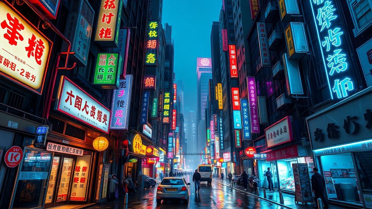Majestic Hong Kong Alley Neon Dreams