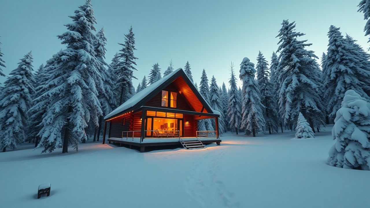 Glorious Scandinavian Cabin Isolation in Winter