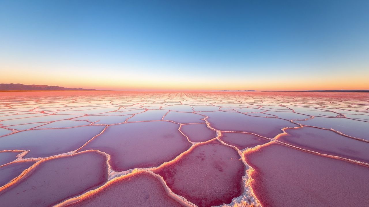 Verdant Salt Ponds Pink from Above