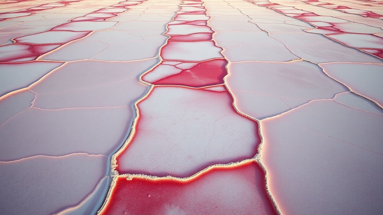 Brilliant Salt Ponds Pink from Above