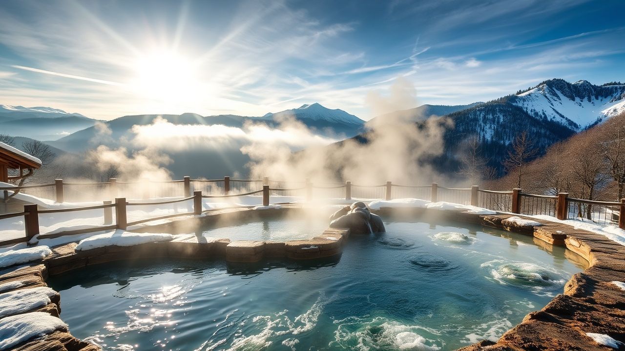 Sweeping Onsen Hot Outdoor in Spring