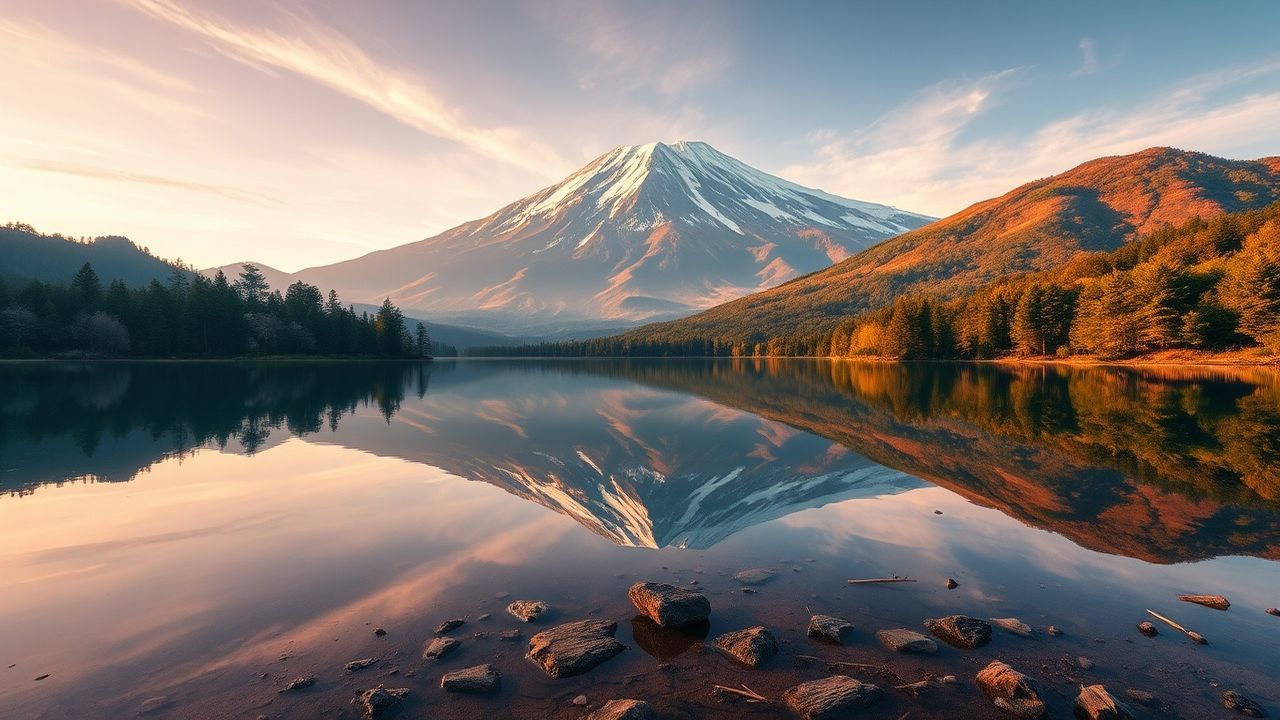 Immense Mt. Fuji Mount Lakes Reflections