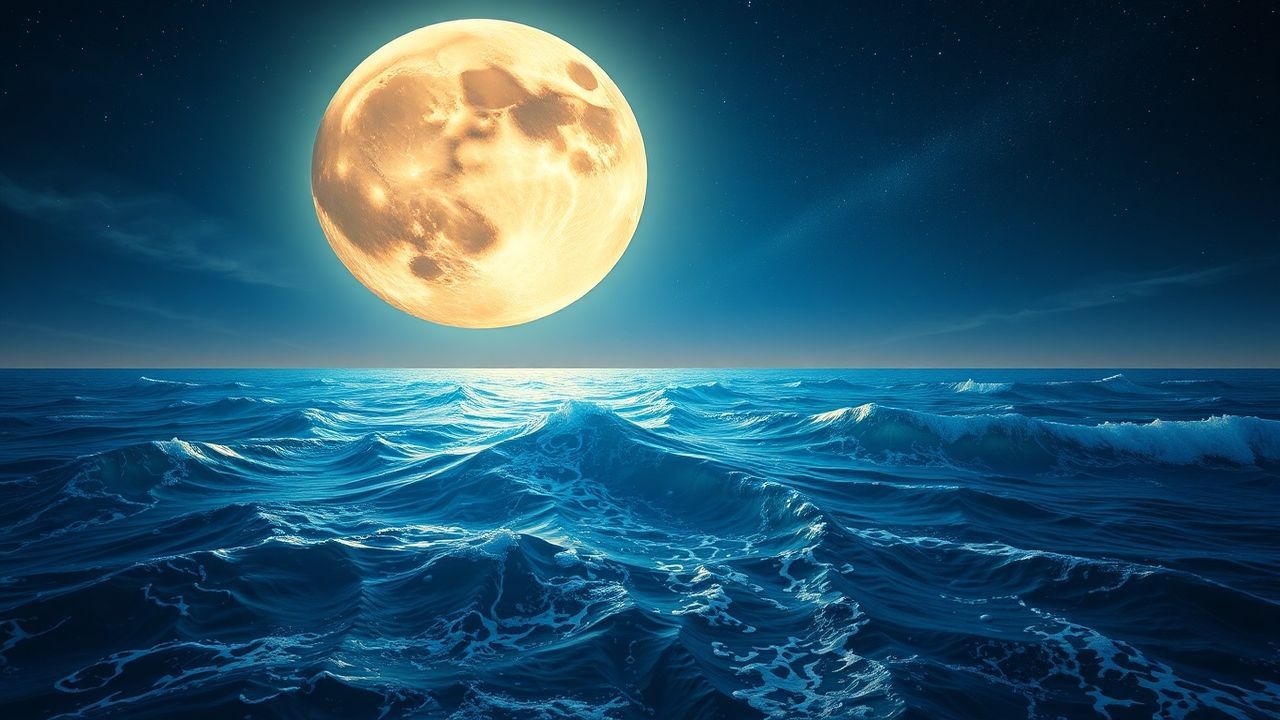 Mesmerizing Giant Moon Touching by Night