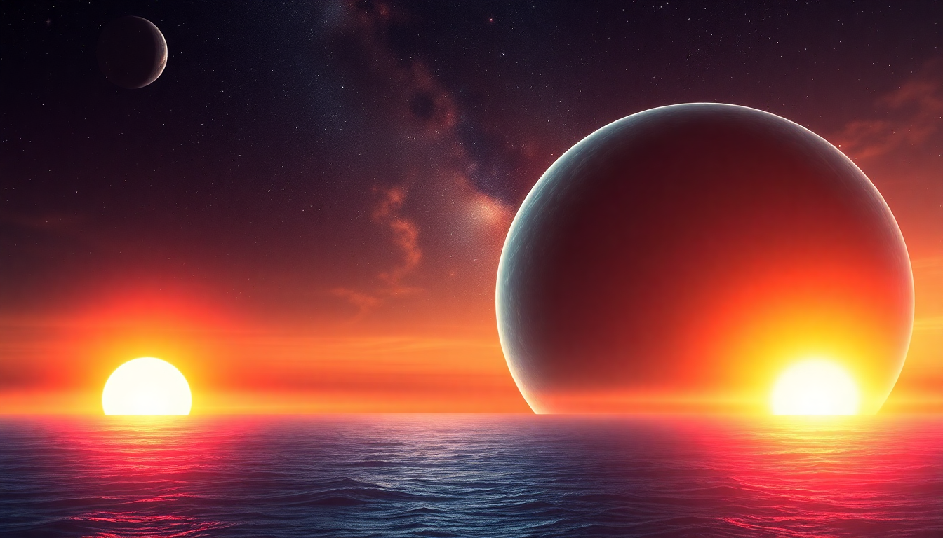 Resplendent Binary Star System