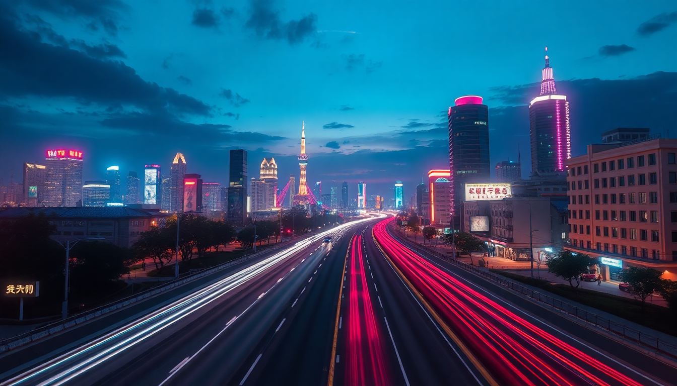 Resplendent Outrun Drive City by Night