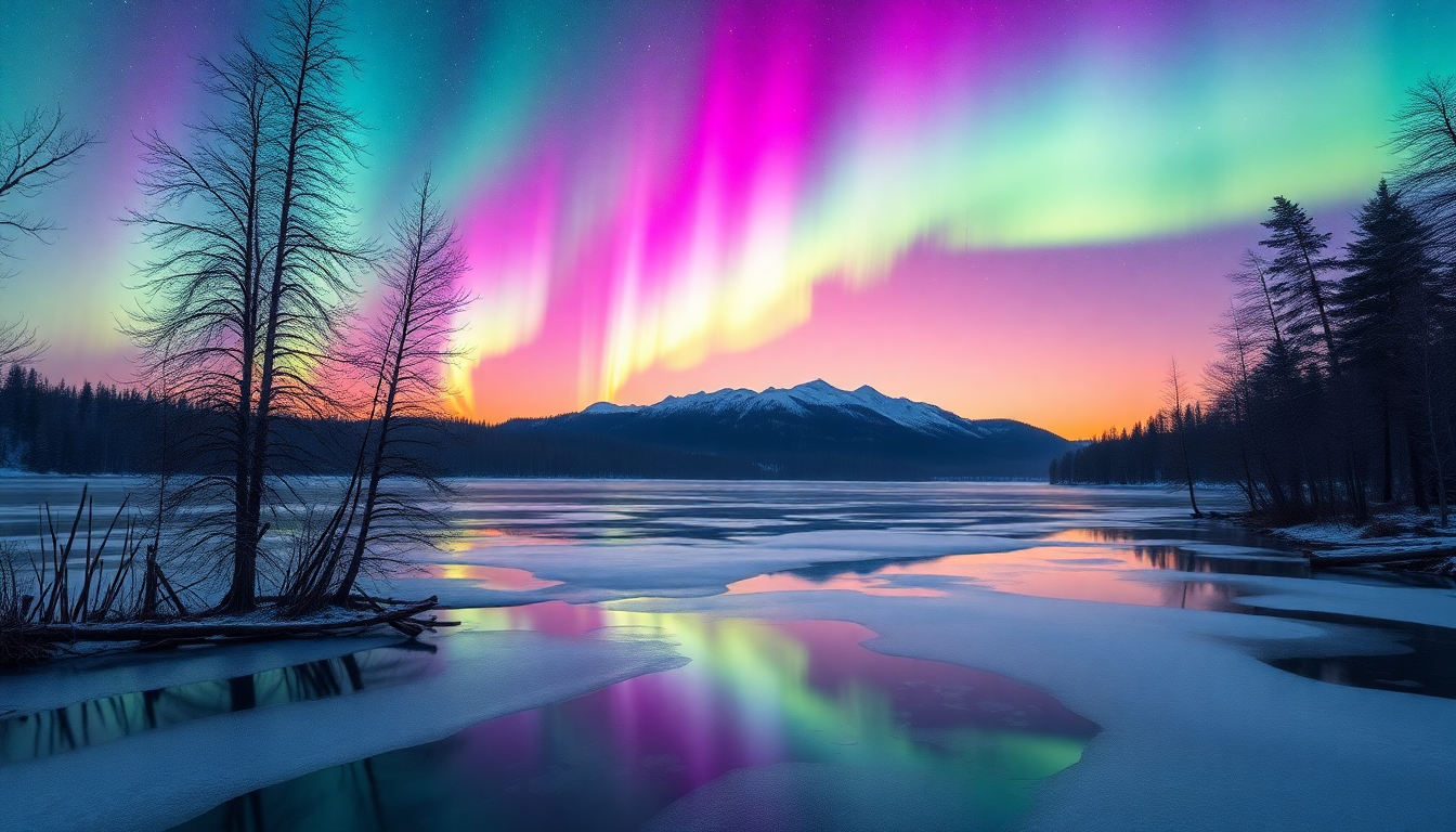 Dazzling Aurora Borealis Green Frozen