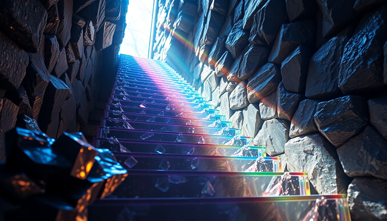 Phenomenal Bismuth Staircase Rainbow Crystal