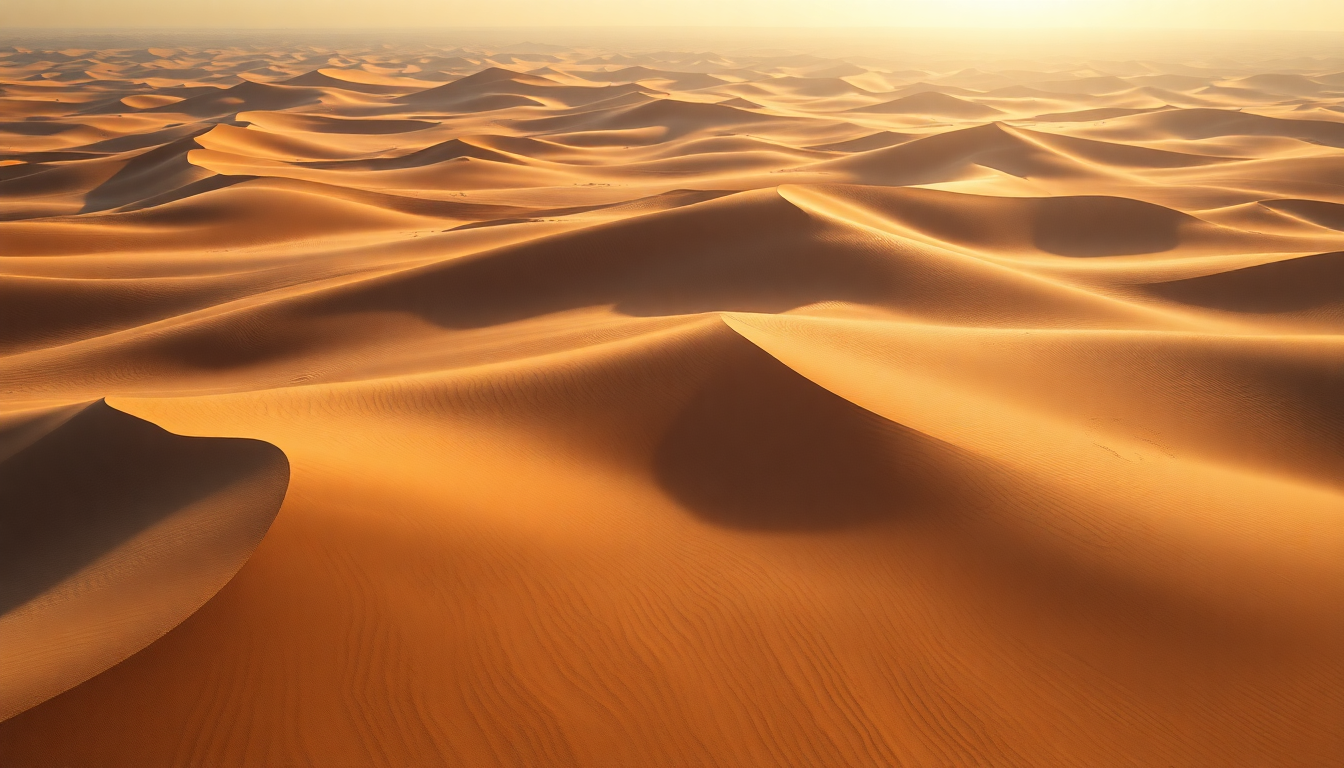 Vibrant Sand Dunes Shadows from Above