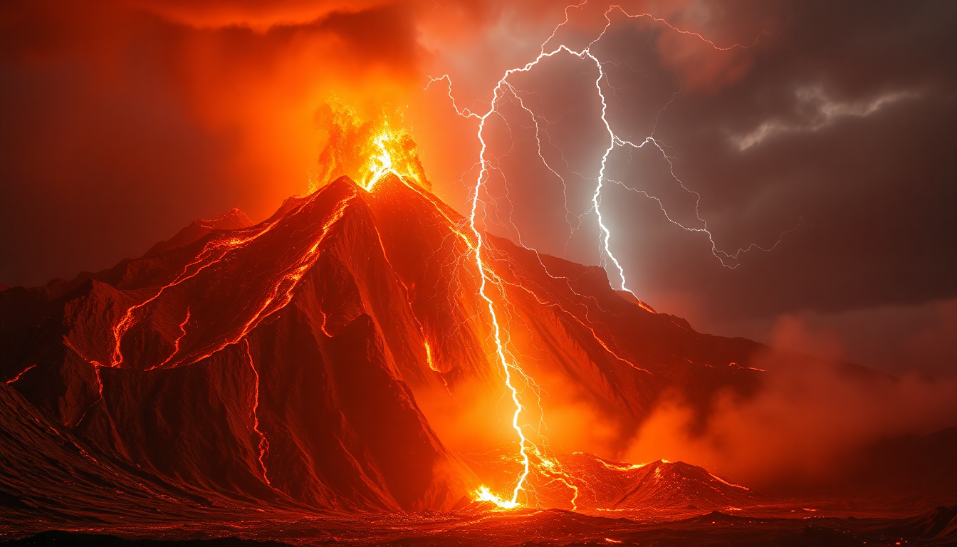 Awe-Inspiring Volcanic Lightning Eruption