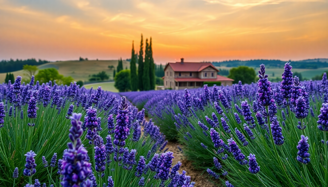 Tranquil Provence Lavender Farmhouse in Summer