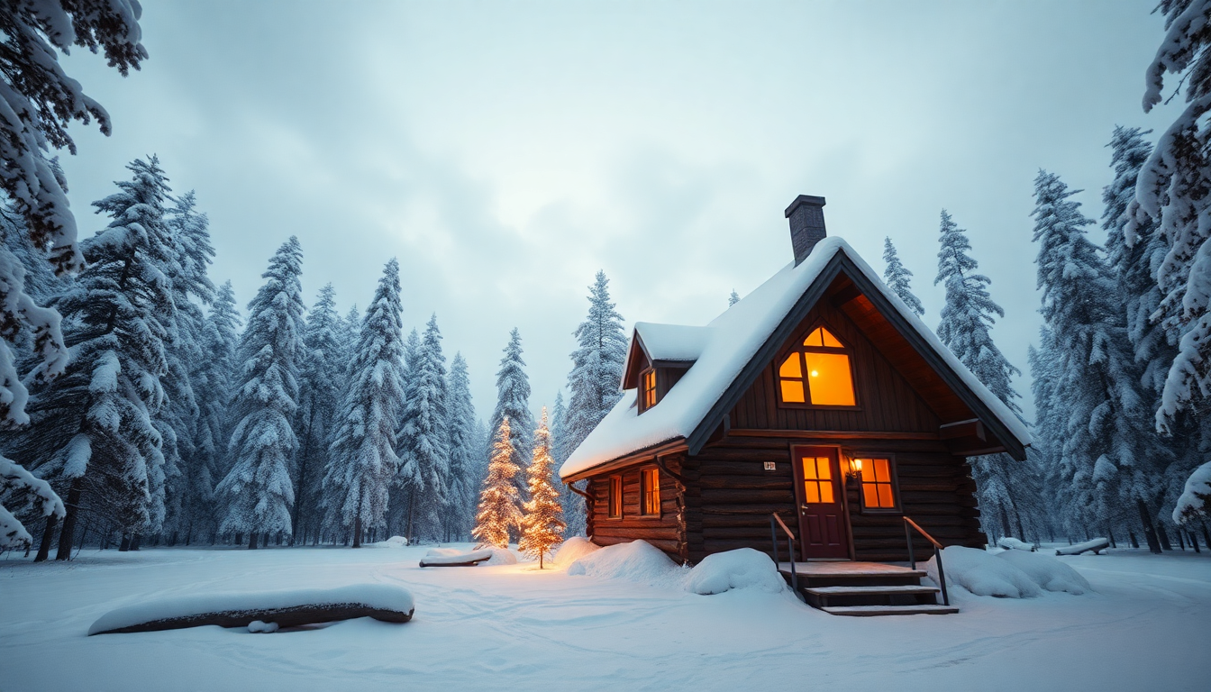 Infinite Scandinavian Cabin Isolation in Winter