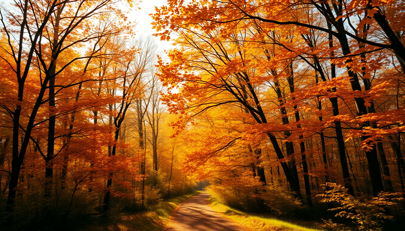 Lustrous Forest Explosion Colors in Autumn