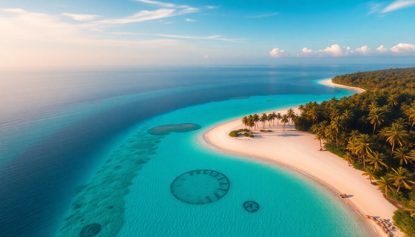 Alluring Tropical Island Beach from Above