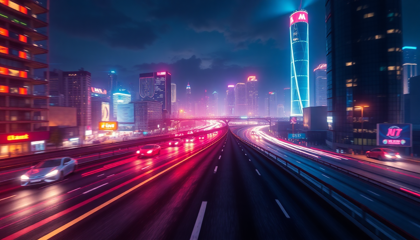 Cosmic Outrun Drive City by Night