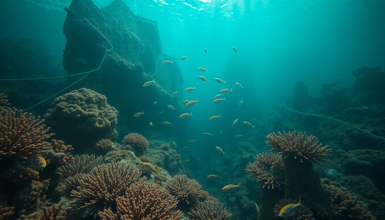 Sprawling Shipwreck Coral Encrusted