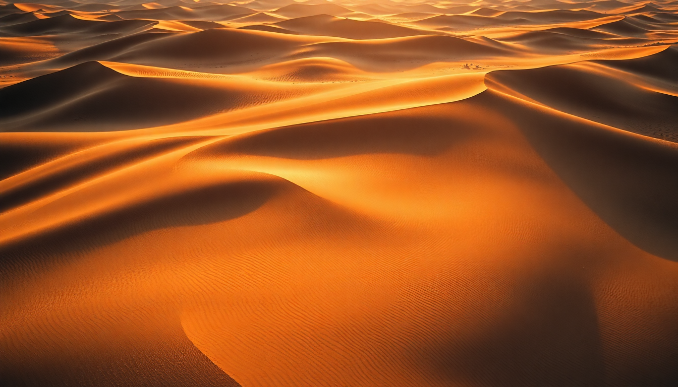 Verdant Sand Dunes Shadows from Above