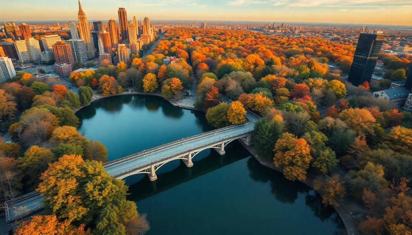 Golden Central Park Foliage in Autumn