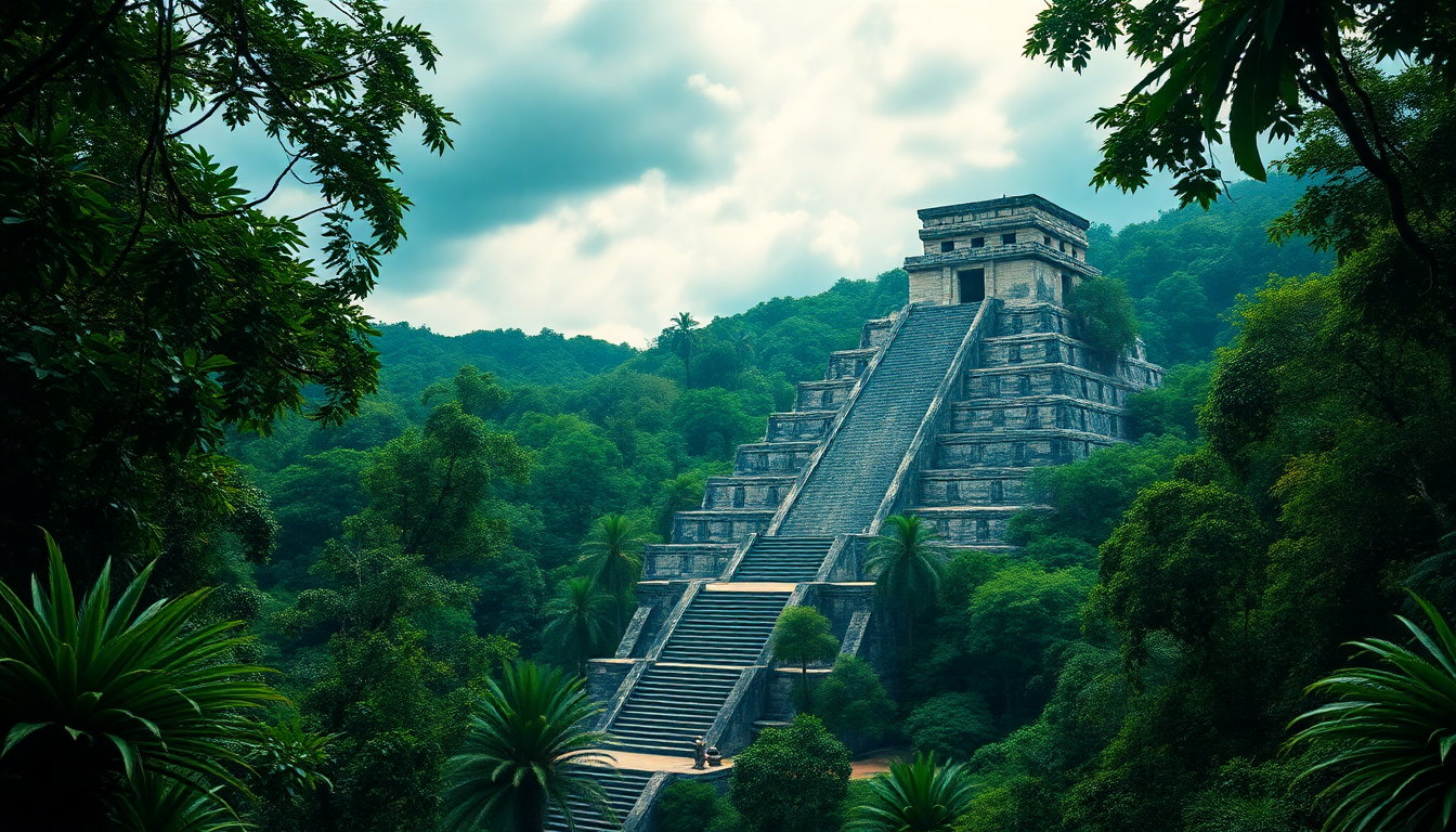 Sublime Mayan Pyramid Jungle Ruins