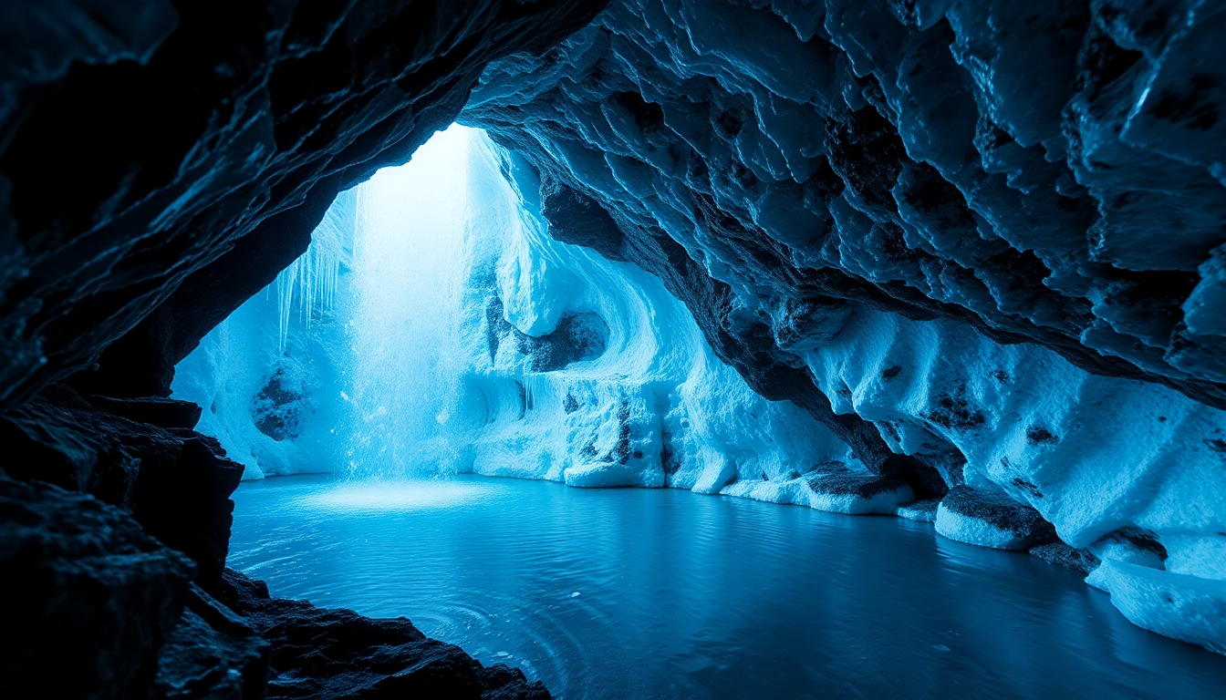 Ornate Ice Cave Interior Crystal
