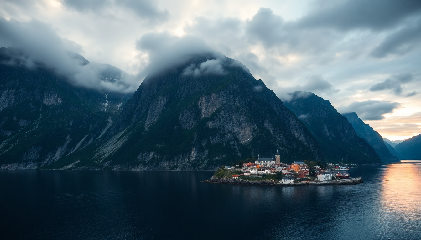 Serene Norway Fjord Cliffs Drama