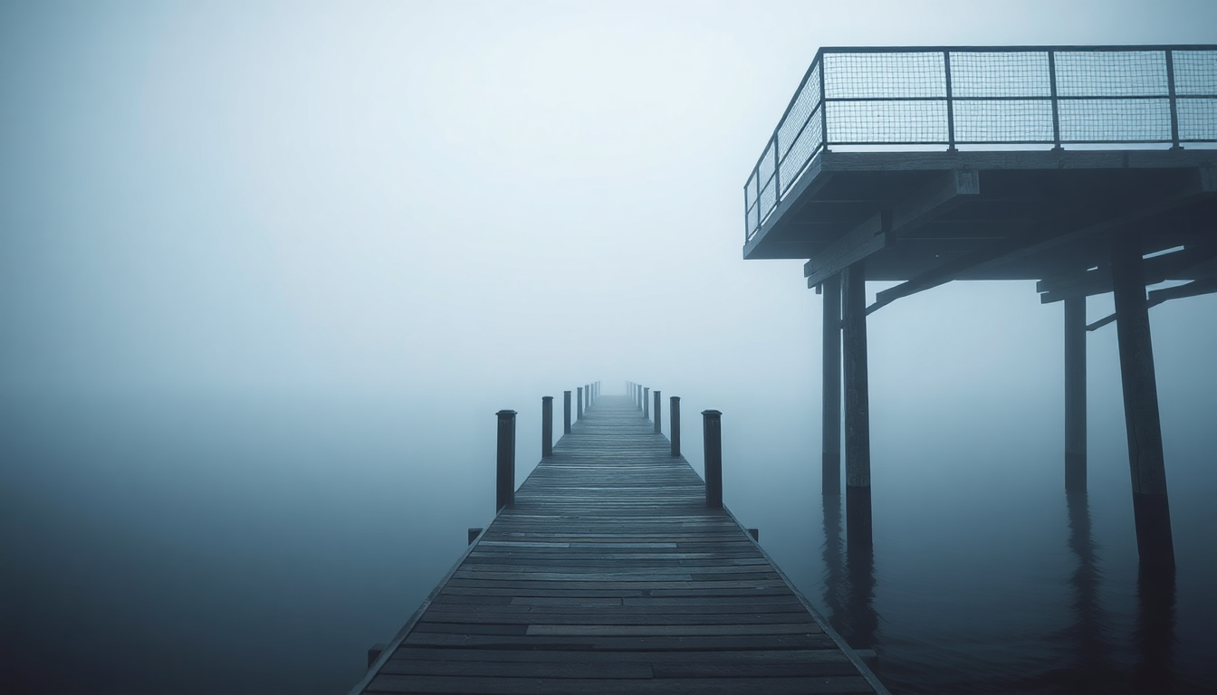 Vast Foggy Pier Disappearing
