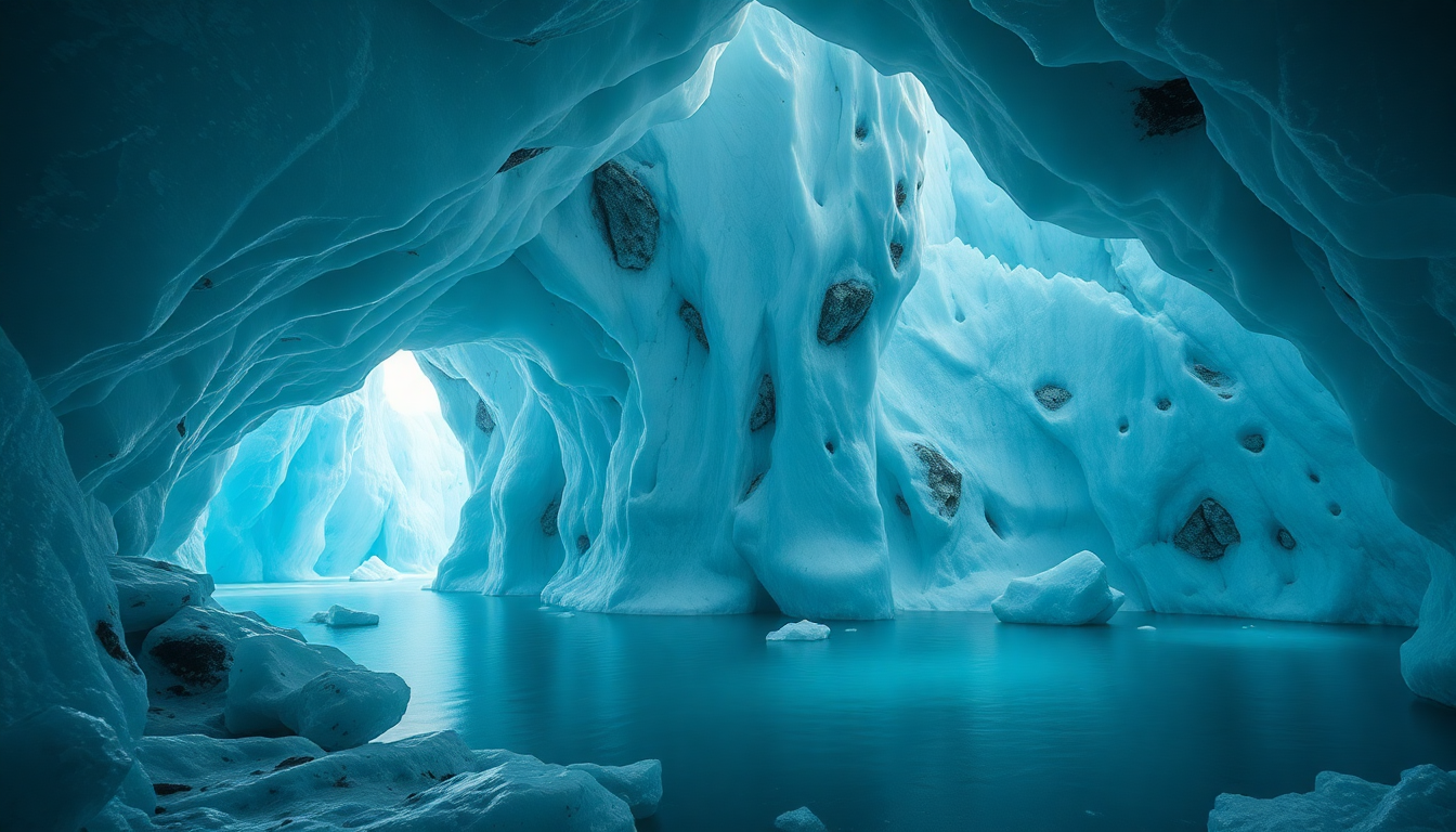 Captivating Ice Cave Interior Crystal