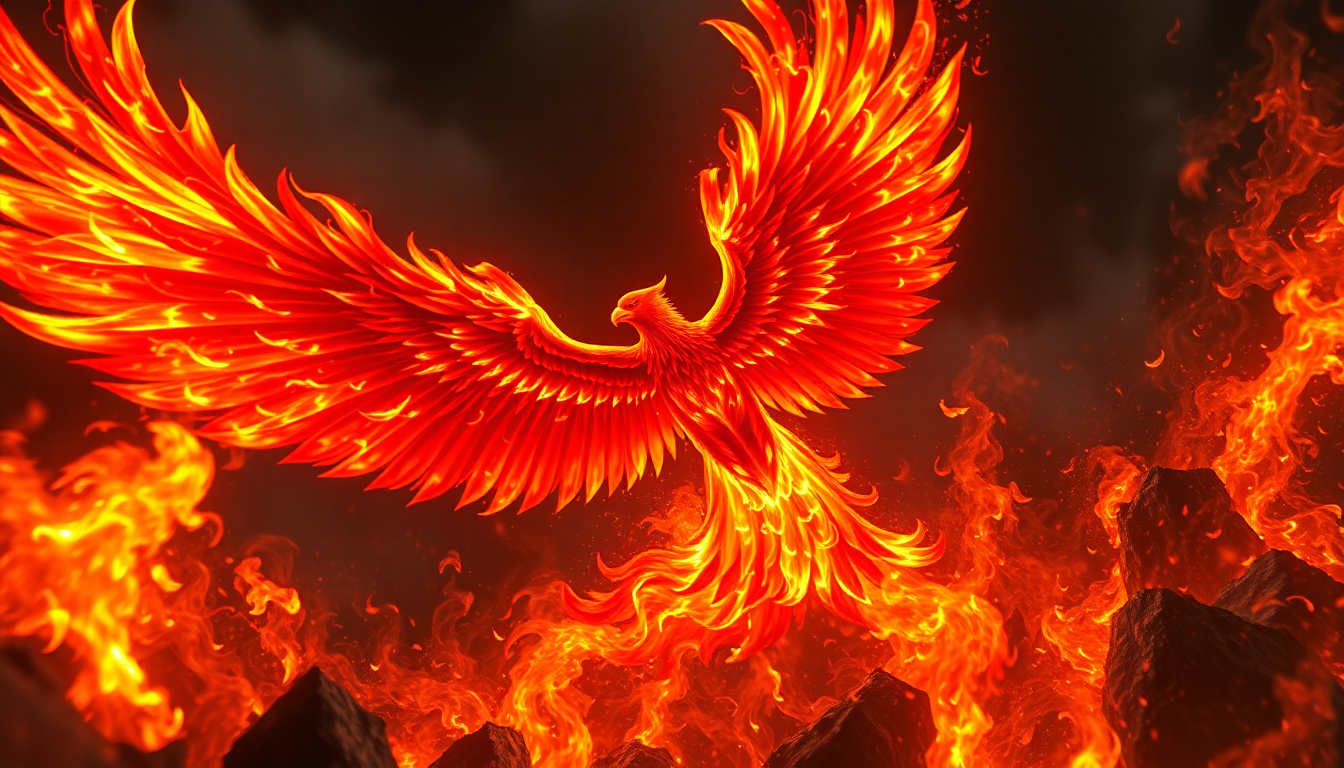 Luminous Phoenix Rising Ashes Magic