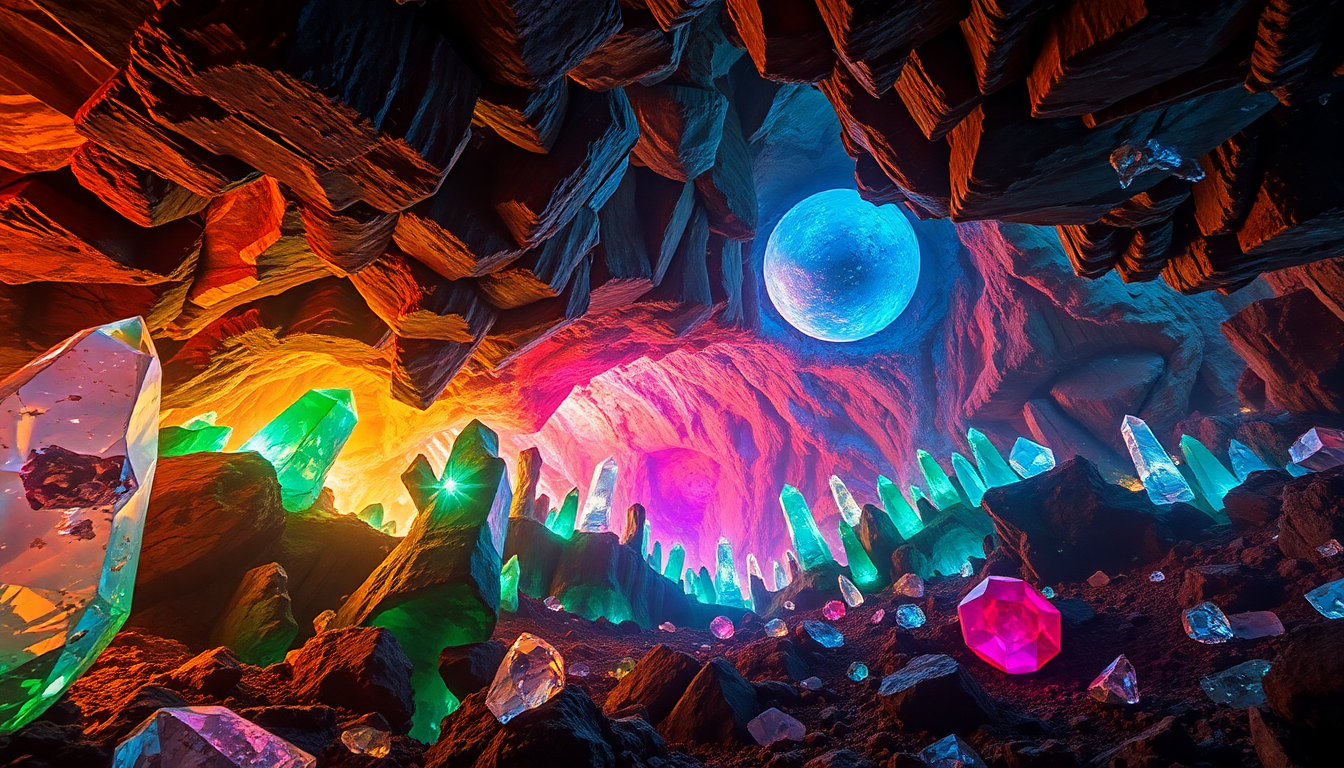 Verdant Cave Gems Formations Crystal