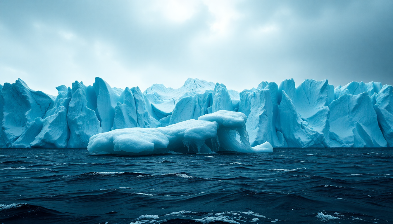 Captivating Glacier Calving Ice Drama