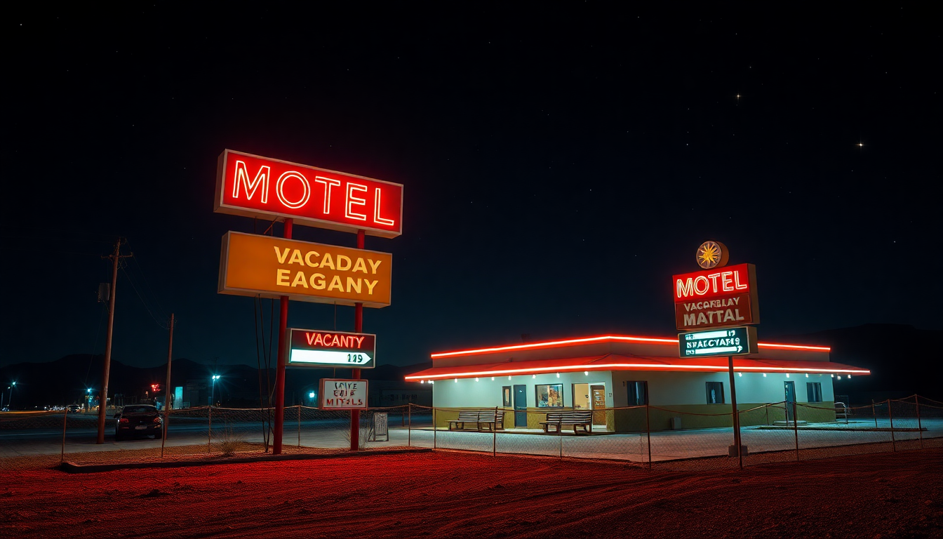 Captivating Motel Sign Vacancy Neon Dreams