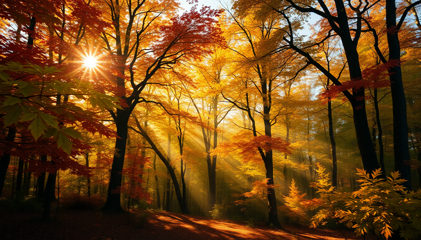 Tranquil Forest Explosion Colors in Autumn