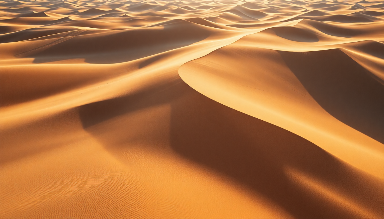 Splendid Sand Dunes Shadows from Above