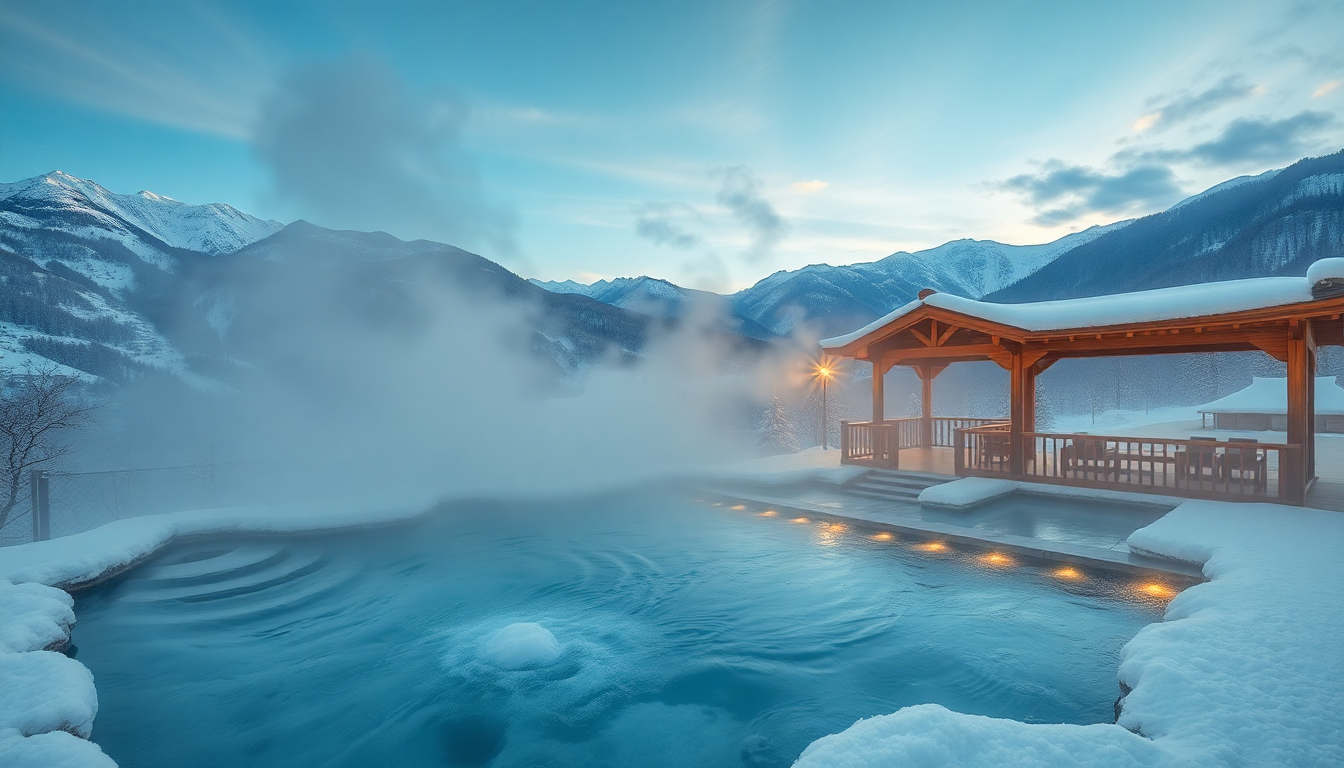 Sprawling Onsen Hot Outdoor in Spring