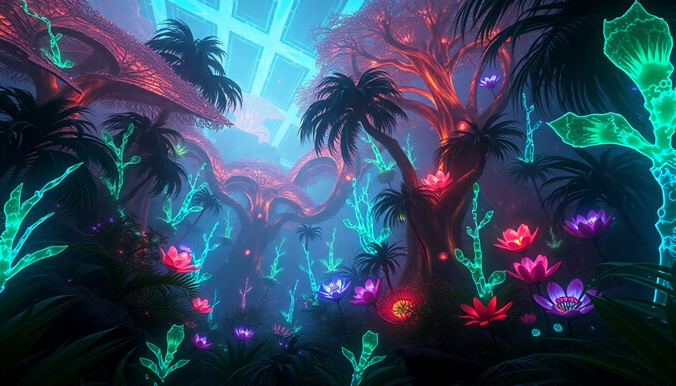 Exquisite Alien Jungle Bioluminescent