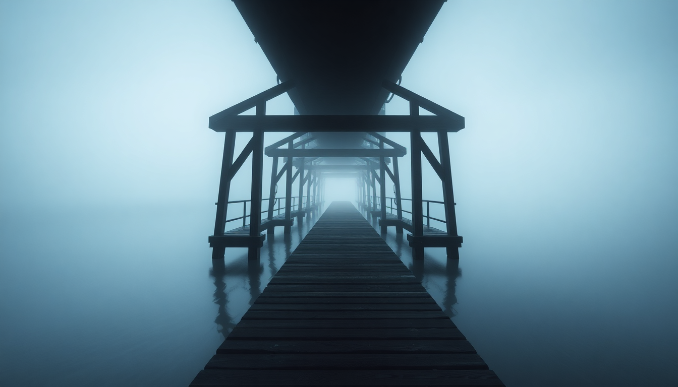 Captivating Foggy Pier Disappearing